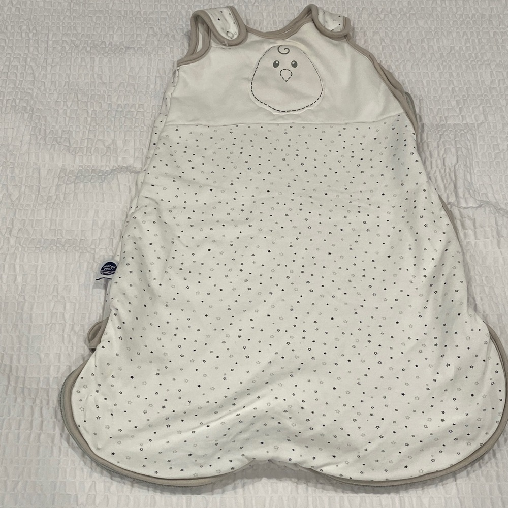 Nested Bean White Sleep Sack with Star Pattern